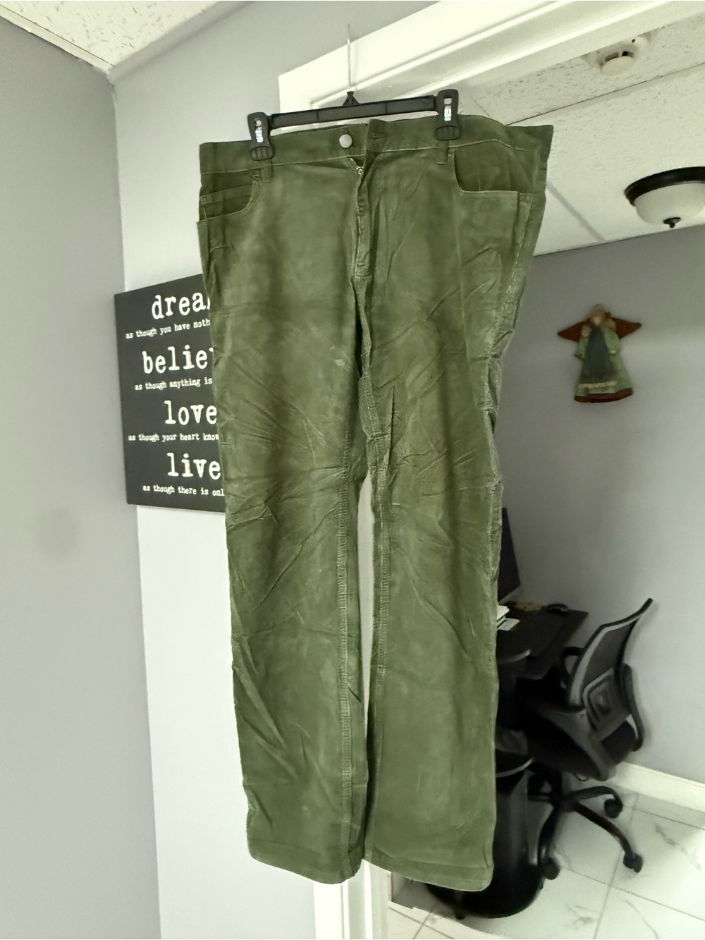 Michael Kors Men's Olive Corduroy Straight-Leg Pants